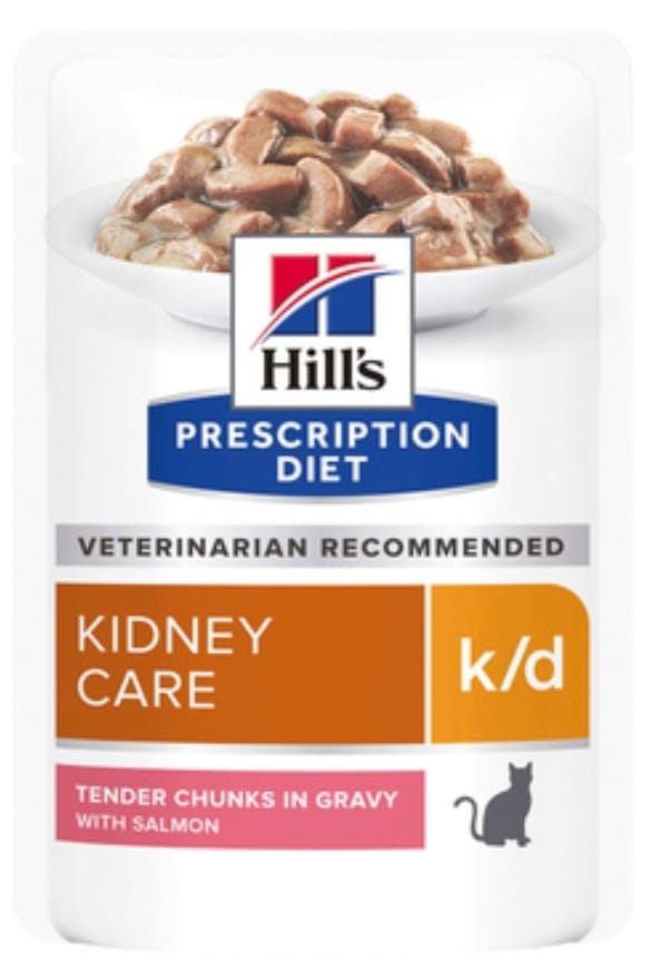 Hills вет.консервы Prescription Diet kd Kidney Care влажный диетический корм для кошек при хронической болезни почек, с лососем